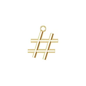 14kt Hashtag Charm
