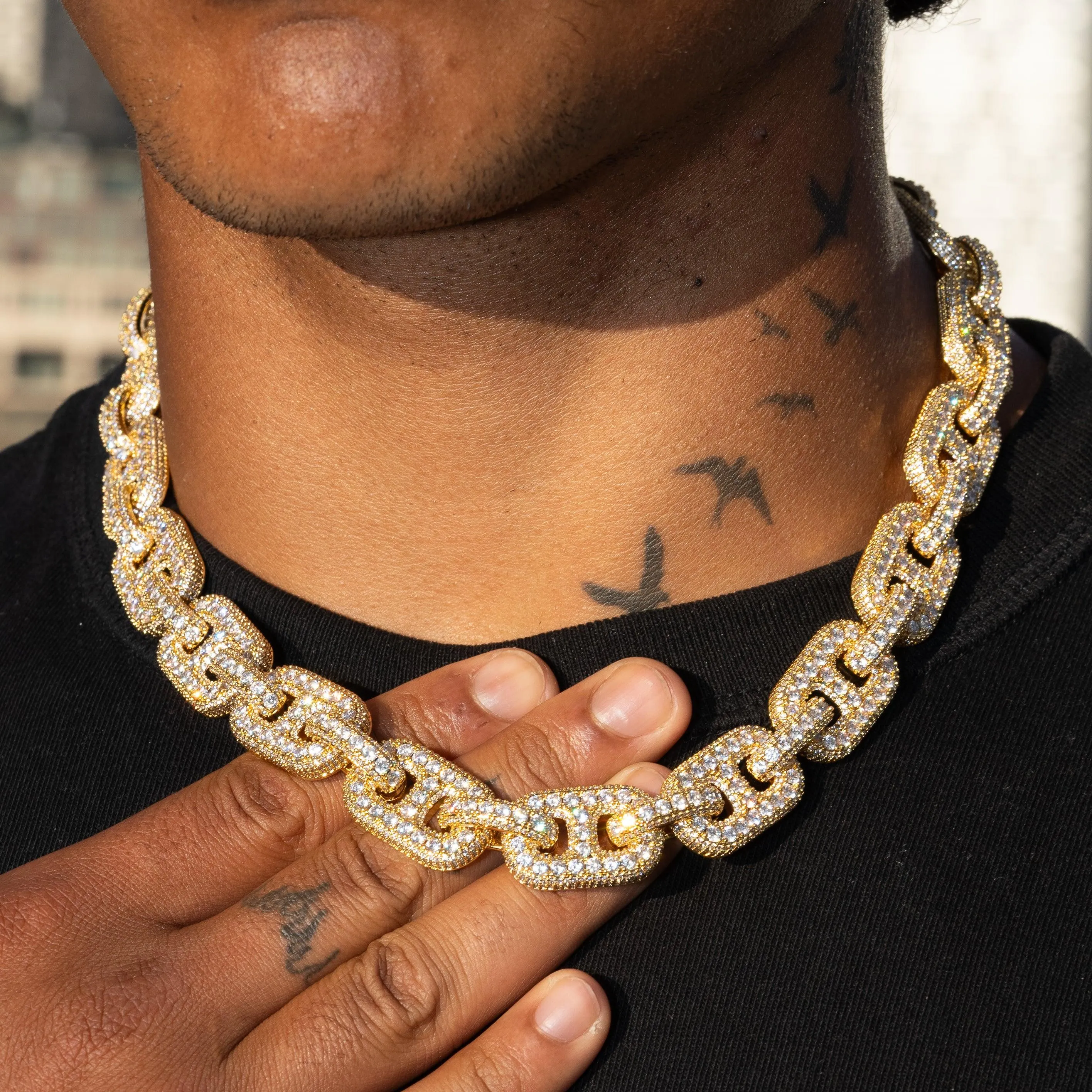 17mm G-Link Diamond Chain - Gold