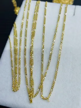18KT SOLID GOLD FIGARO CHAIN