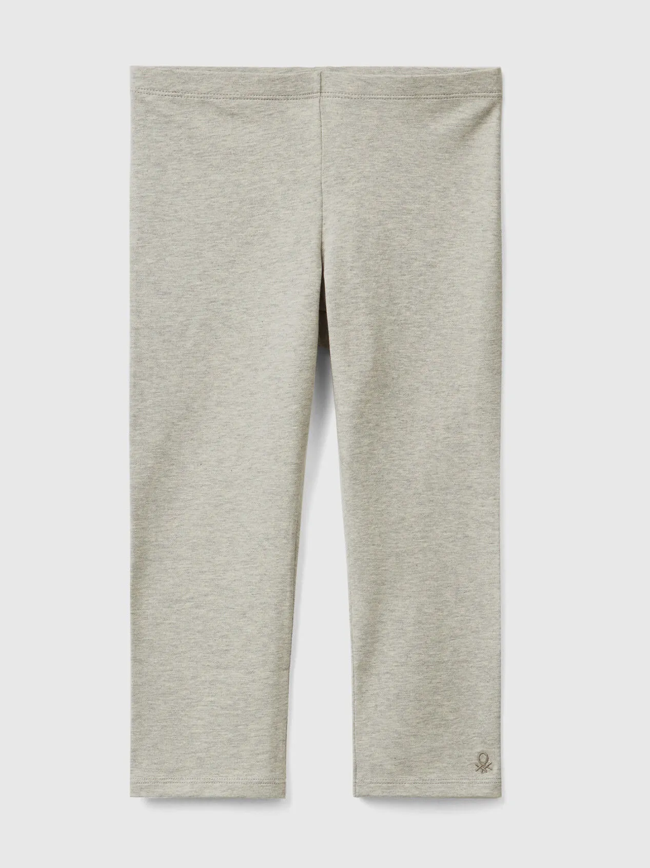 3/4 leggings in stretch cotton - Light Gray | Benetton