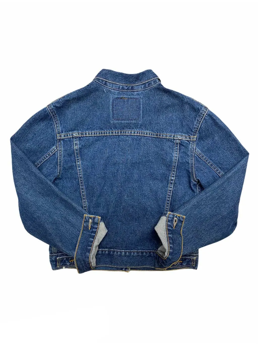 80s Vintage Levis Trucker Jean Jacket Dark Blue Denim Womens MIS S – Small