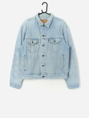 90s vintage Levis denim trucker jacket in pale blue – Medium