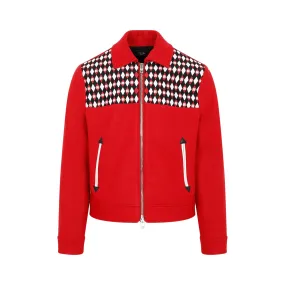 AMIRI Embroidered Wool Blouson Jacket for Men in Red - Fall/Winter 2023 Collection