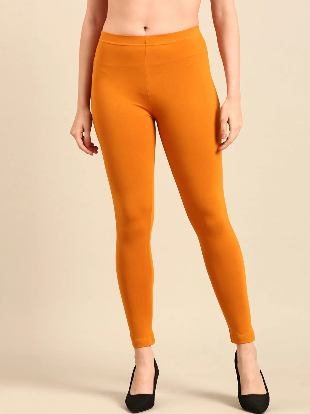 Ankle Length Leggings Cotton-Dark Mustard