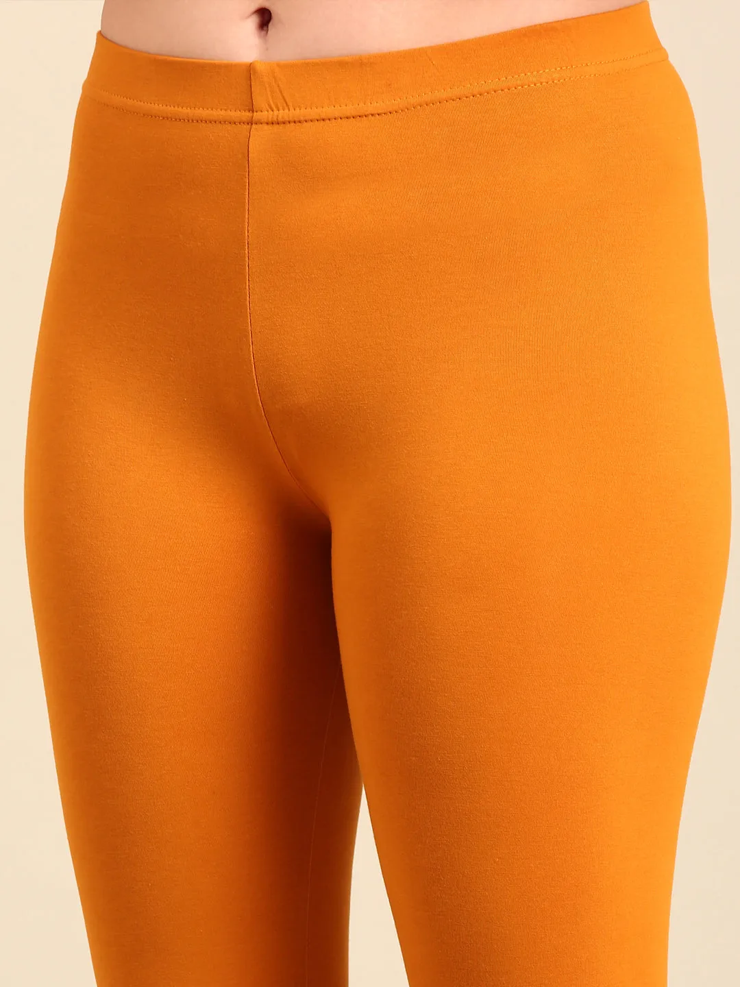 Ankle Length Leggings Cotton-Dark Mustard