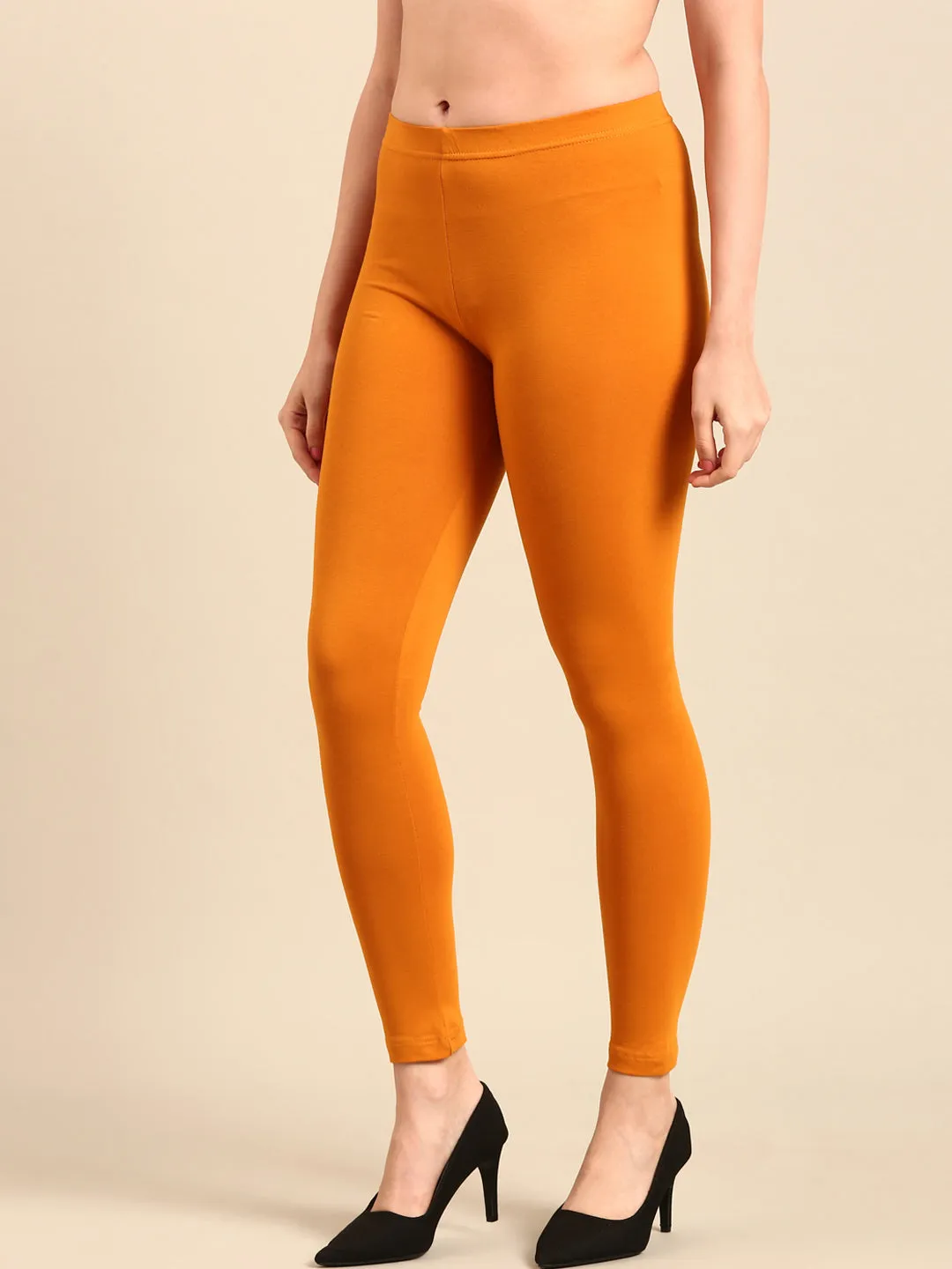 Ankle Length Leggings Cotton-Dark Mustard