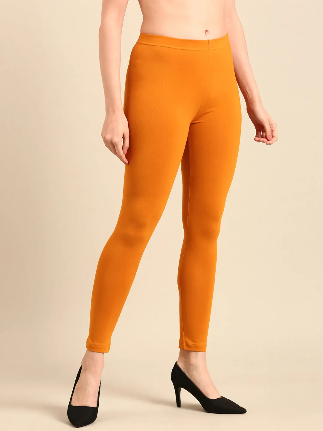 Ankle Length Leggings Cotton-Dark Mustard