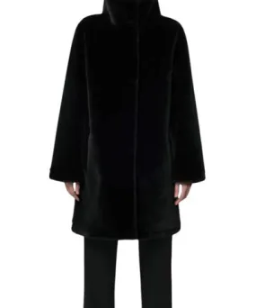 Apparis Blair Faux Fur Coat In Noir