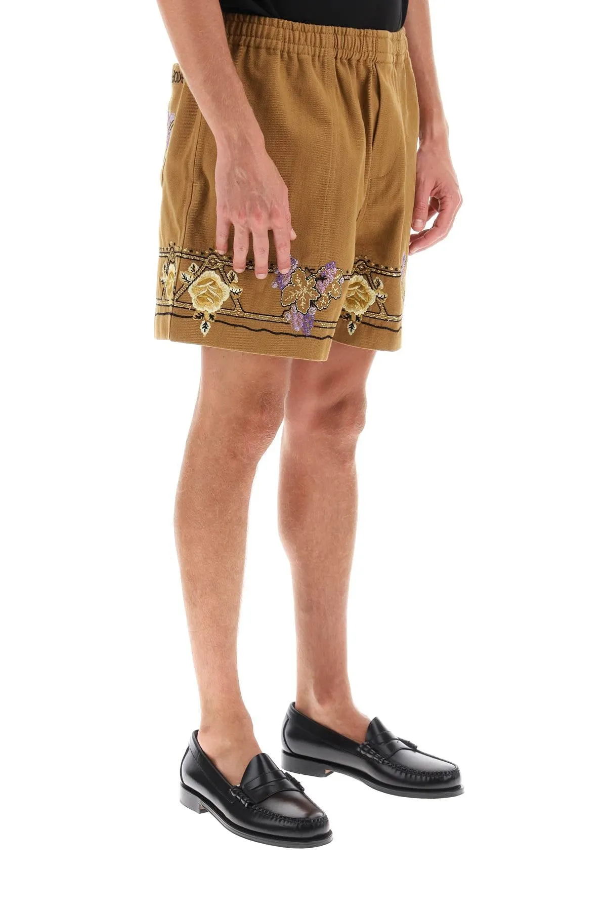 Autumn Royal Shorts With Floral Embroideries