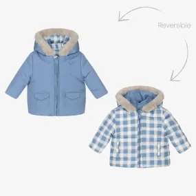 Baby Boys Blue Reversible Coat