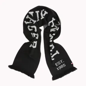 Black Varsity Fringed Scarf | Hats & Scarves | Tommy Hilfiger