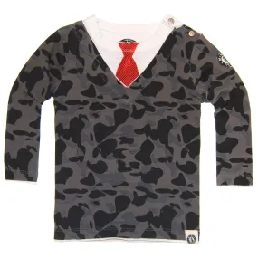 Blue Camouflage Sweater Tie Baby T-Shirt by: Mini Shatsu