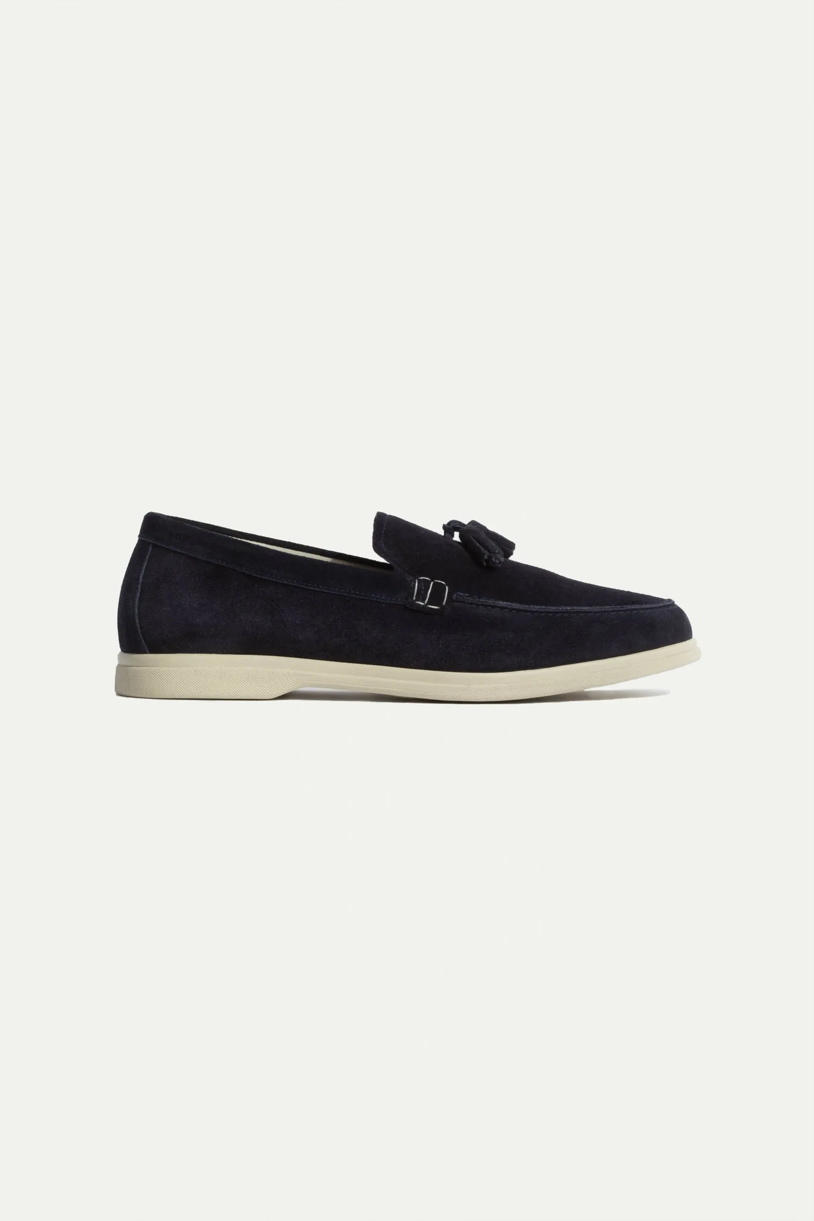 Blue suede tassel loafers - Made In Italy