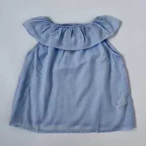 Bonton Pale Blue Summer Blouse With Frill: 6 Years (Brand New)