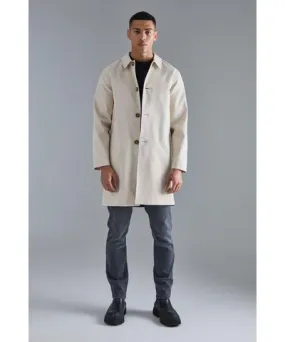 boohoo Mens Classic Contrast Panel Trench Coat