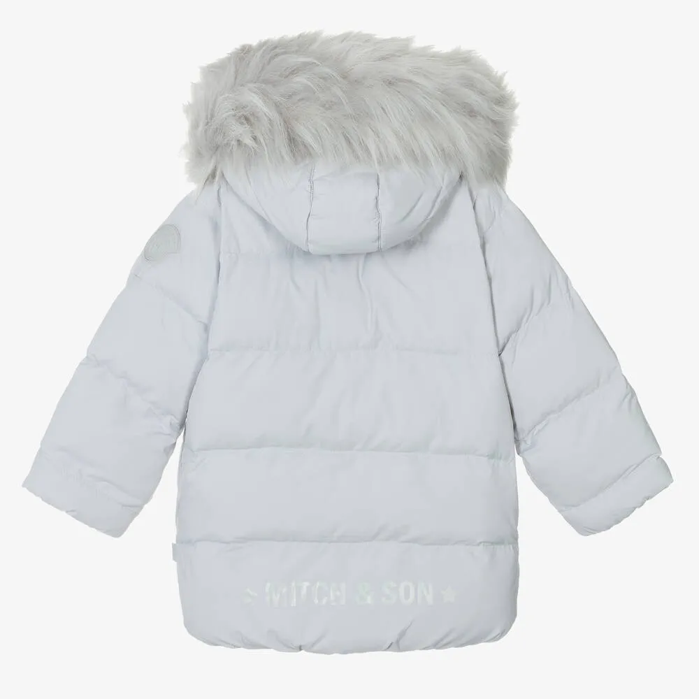 Boys Grey Hooded Puffer Coat