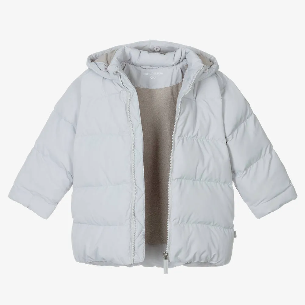 Boys Grey Hooded Puffer Coat