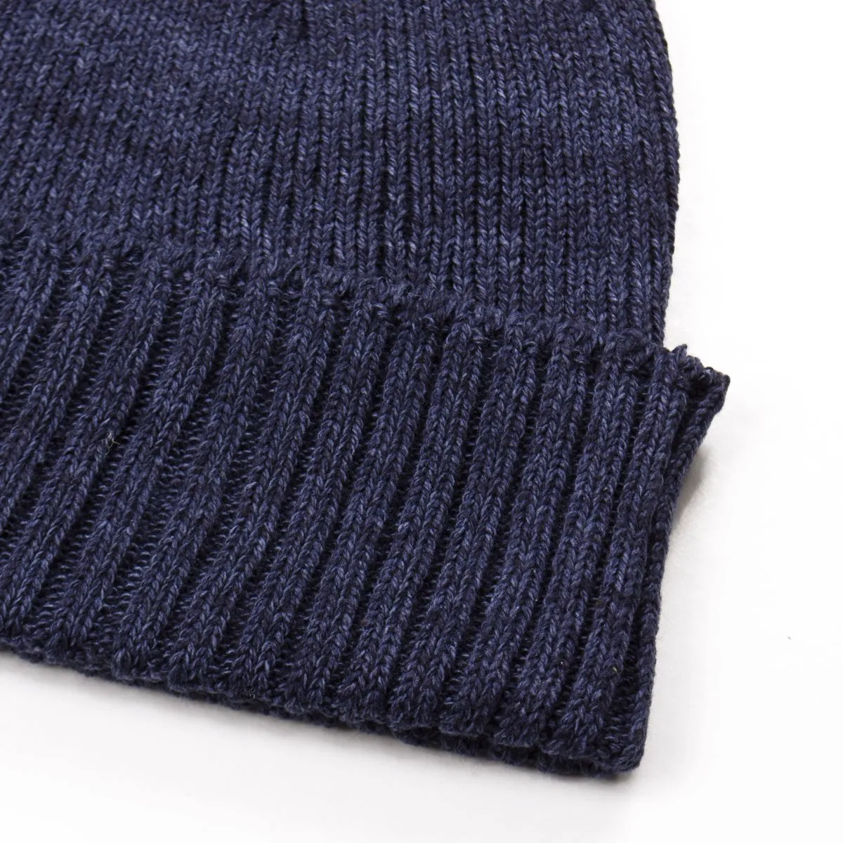 cableami - Recycled Cotton Rib Stitch Beanie - Indigo