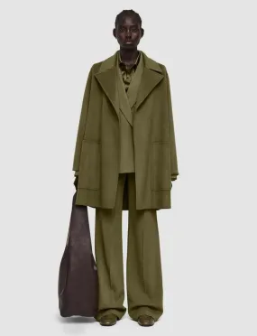 Clemence Double Face Cashmere Coat - Dark Olive