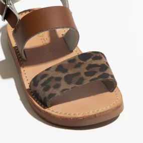 Cognac with Leopard Sanibel Sandal