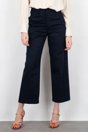 Department Five Pantalone Crop No Fianco Cotone Blu