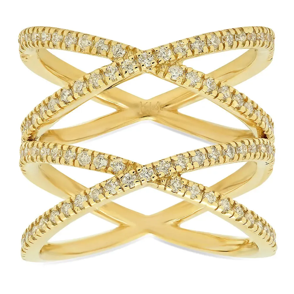 Double Criss Cross Diamond Ring
