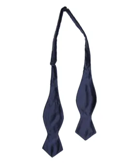 Drake's Navy Satin Batwing Bowtie