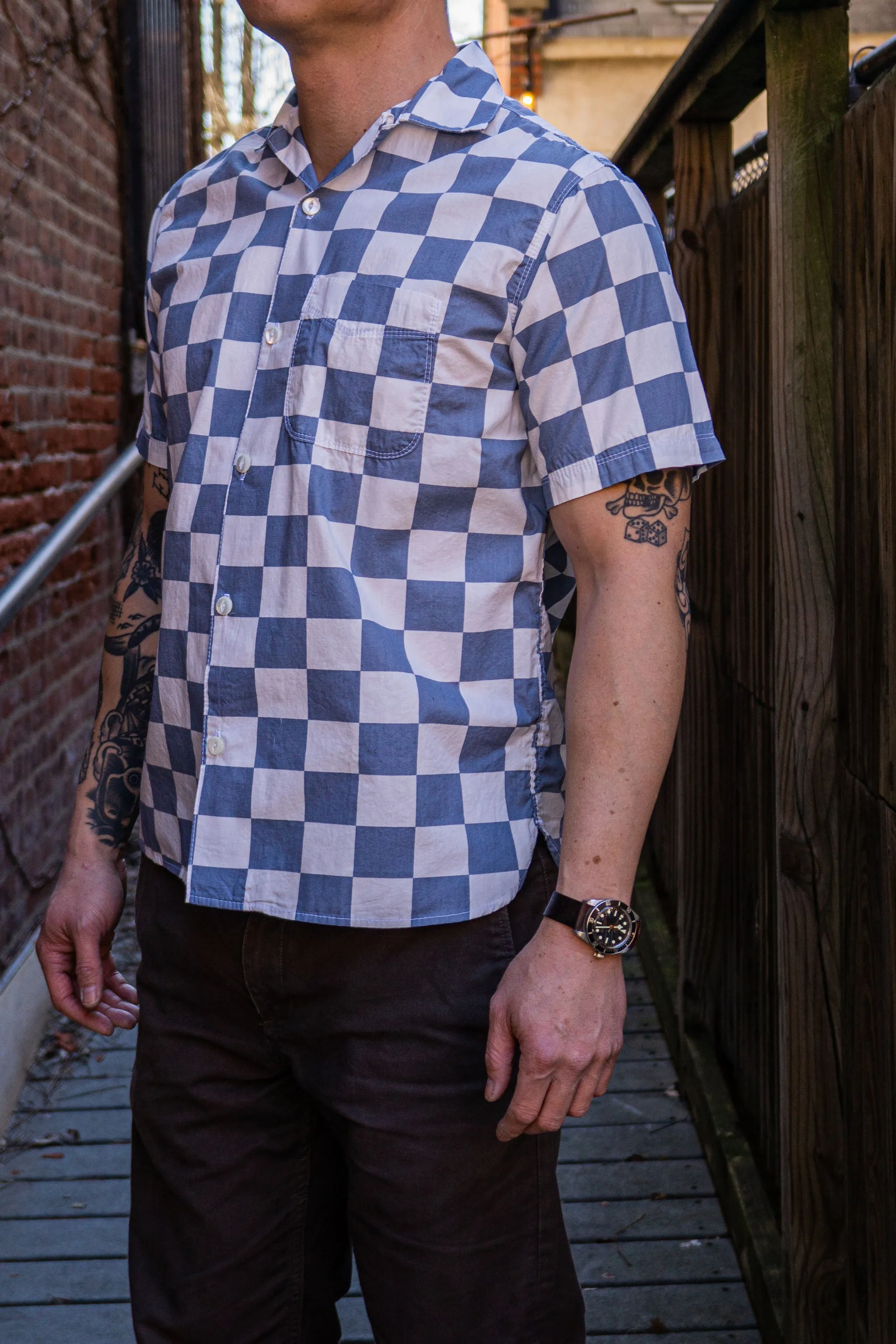 Freenote Cloth Hawaiian - Slate Check