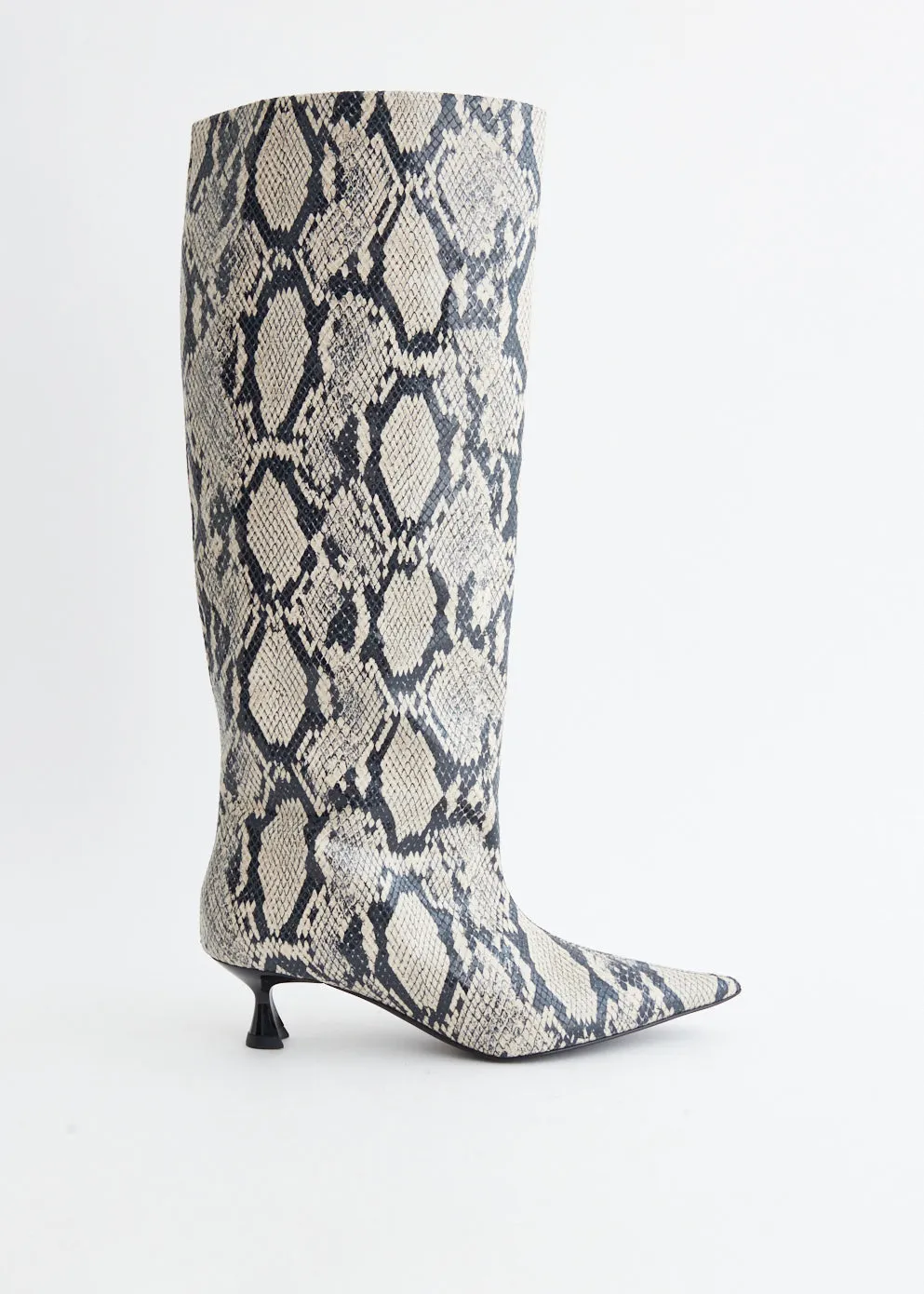Ganni -  Soft Snake Slouchy High Shaft Boots - Boots