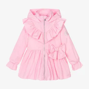 Girls Pink Bow Hooded Coat