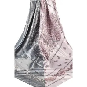 Gray Pink Satin Bandana Scarf - ETA 4/25