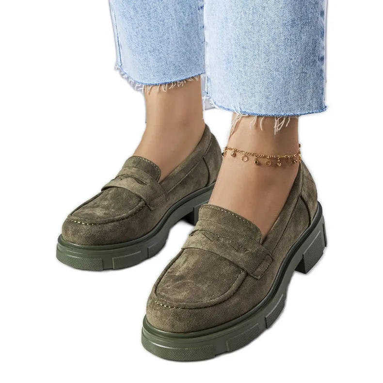 Green loafers