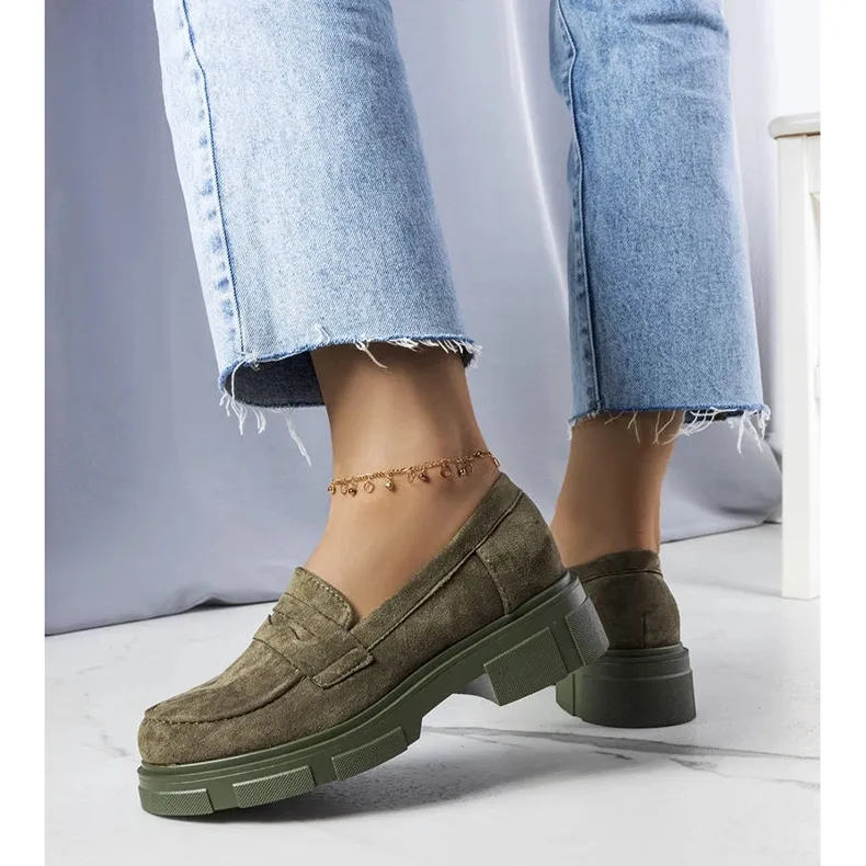 Green loafers