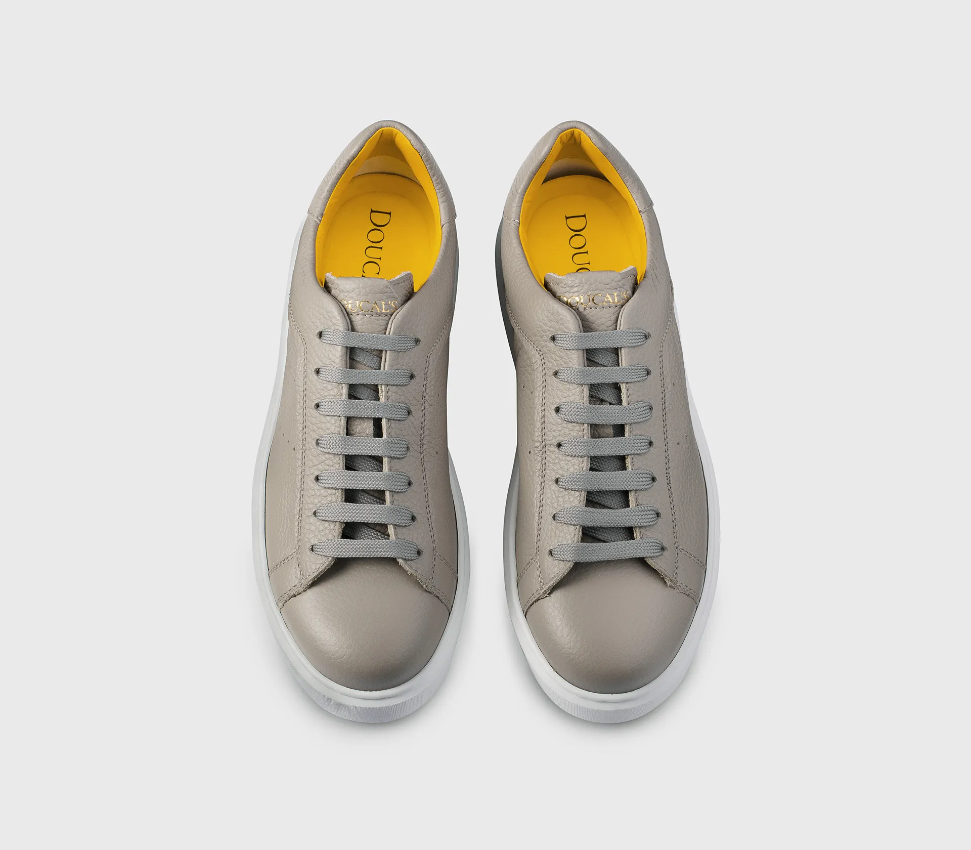 Grey tumbled leather sneaker