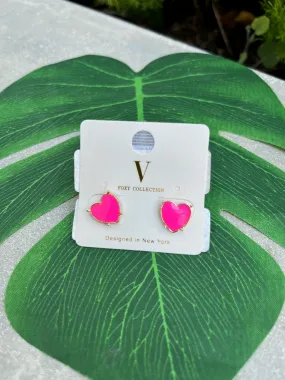 GSA Color Coat Heart Earrings