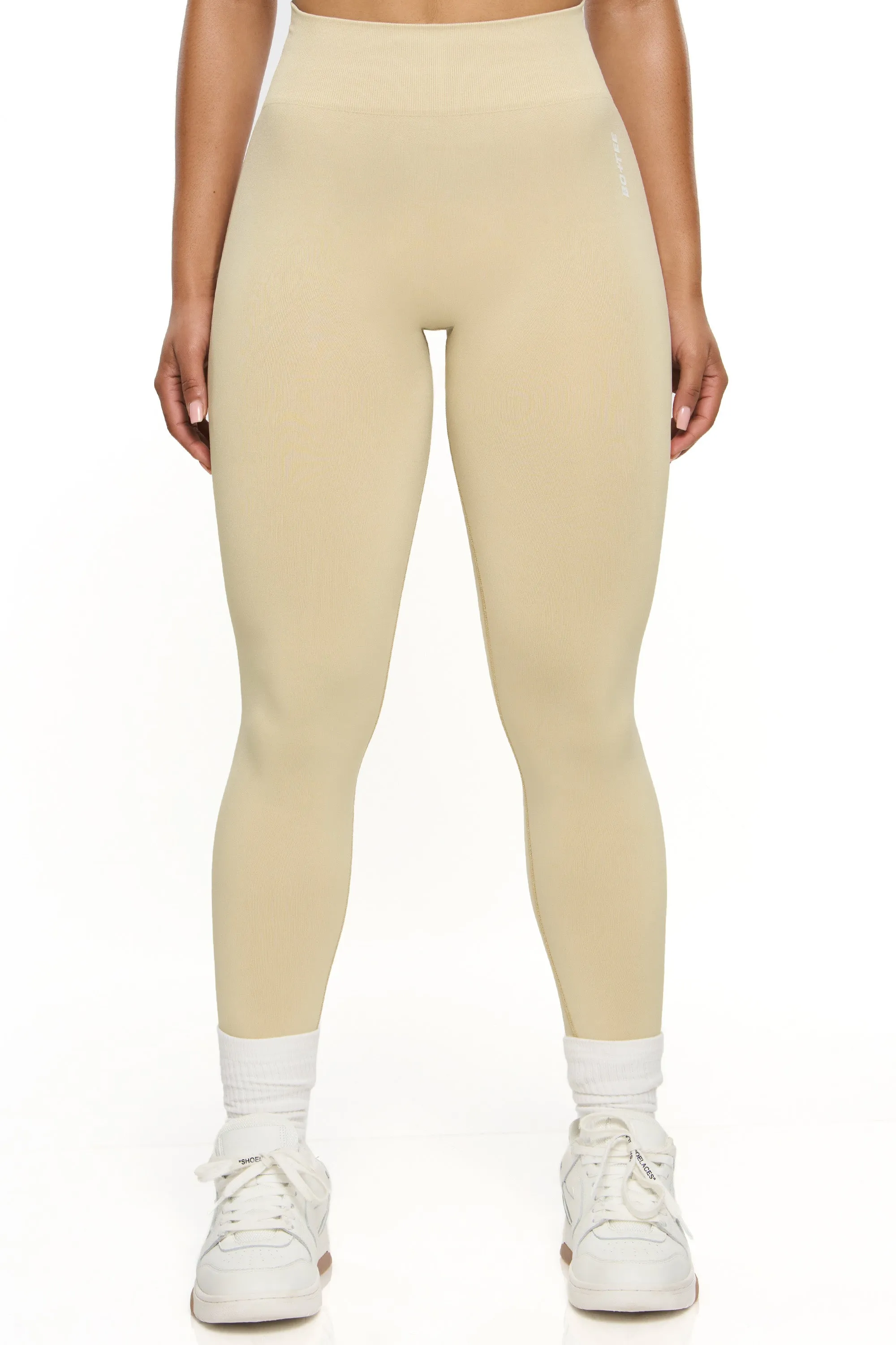 High Waist Seamless Leggings in Beige