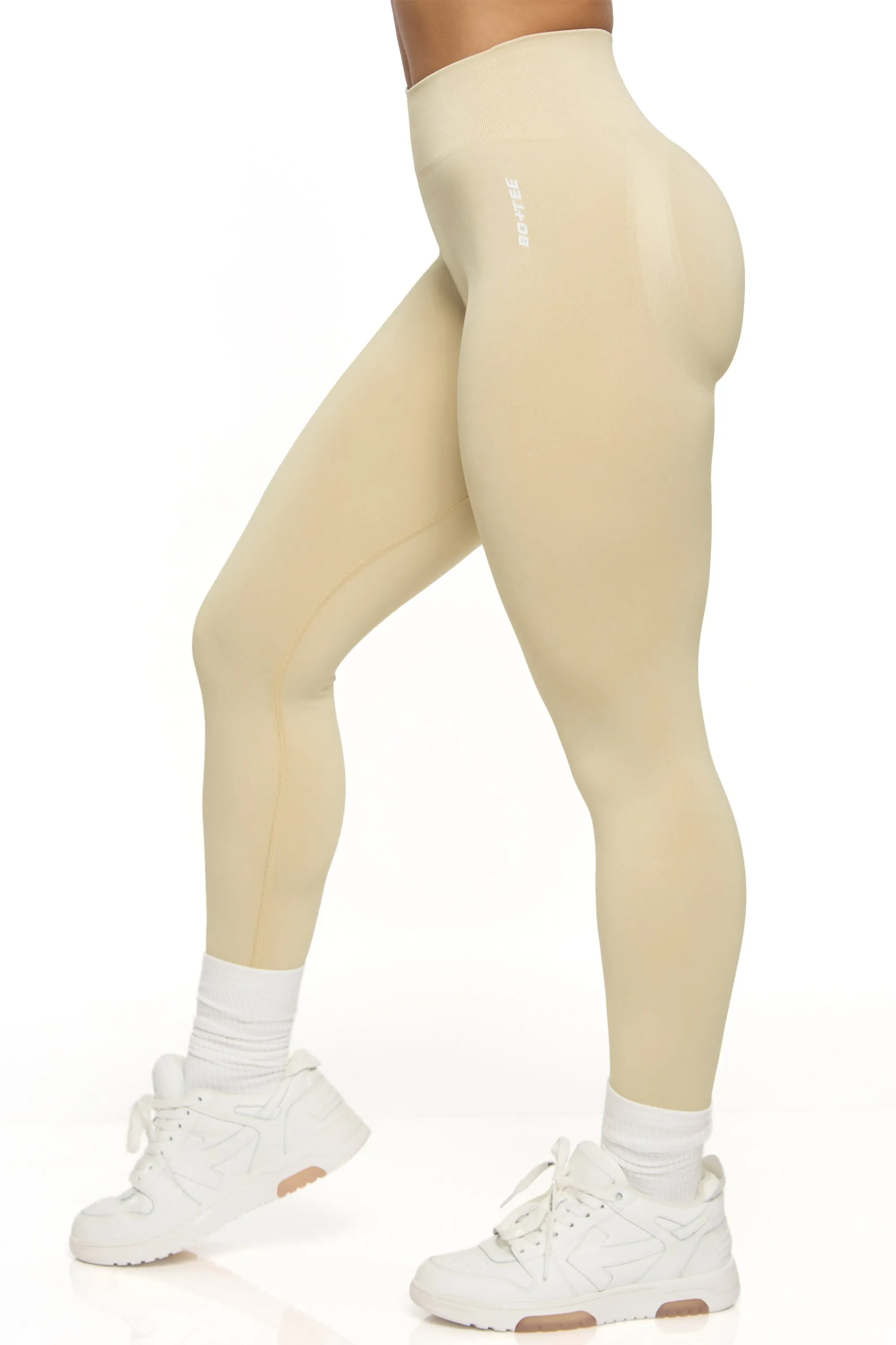 High Waist Seamless Leggings in Beige