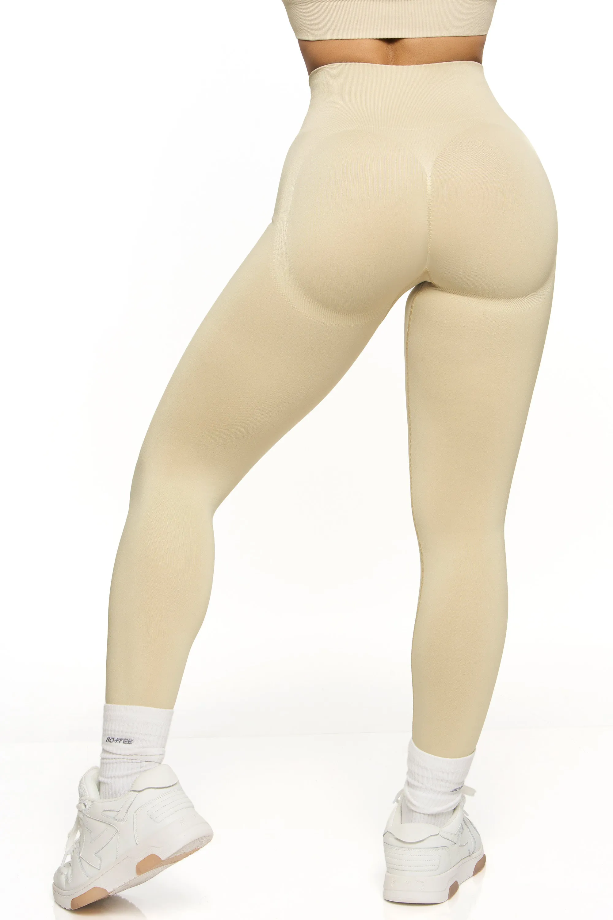 High Waist Seamless Leggings in Beige