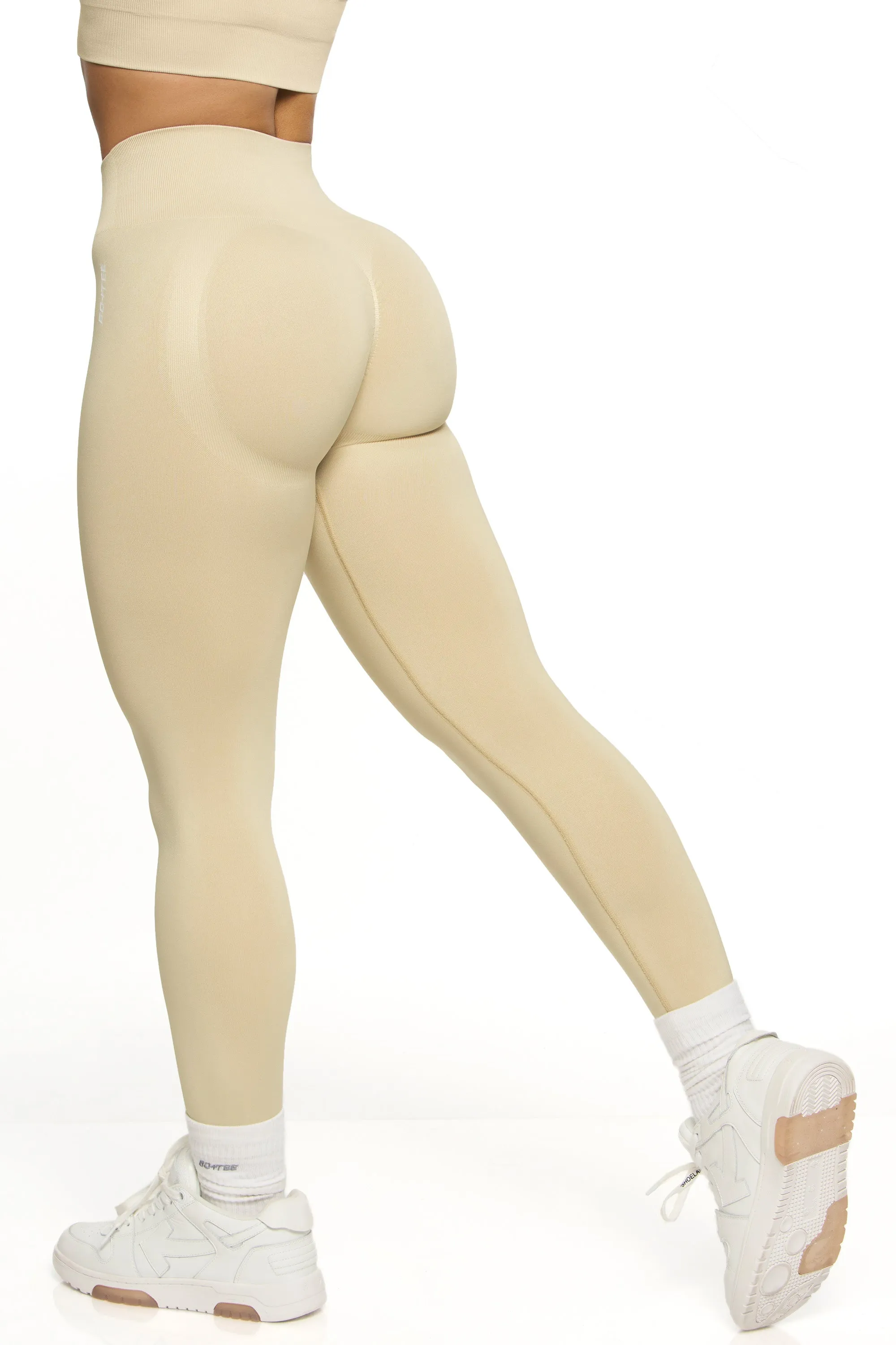 High Waist Seamless Leggings in Beige