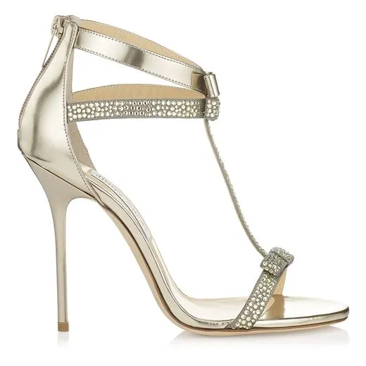 JIMMY CHOO BOW T-STRAP STILETTO SANDALS
