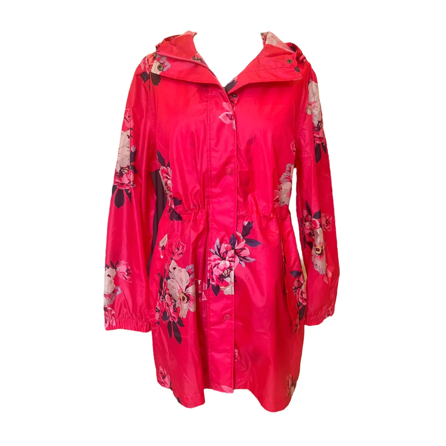 Joules Pink Floral Rain Coat