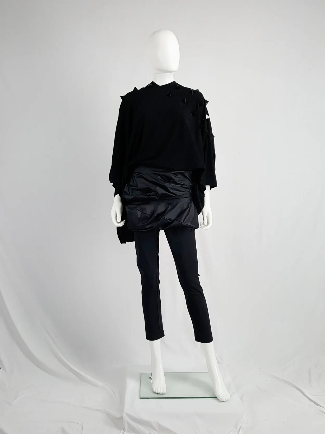 Junya Watanabe black leggings with geometrical skirt — fall 2009