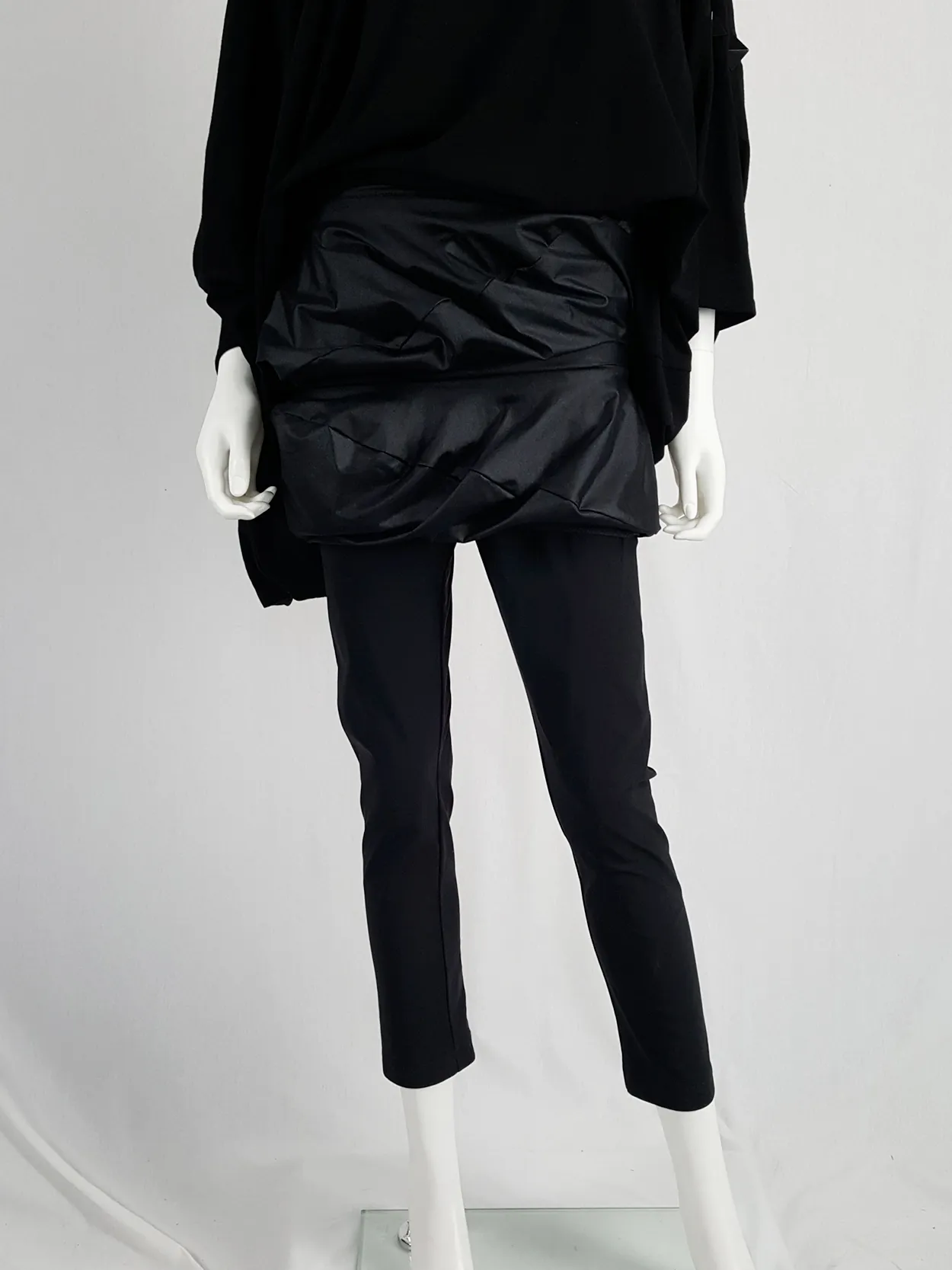 Junya Watanabe black leggings with geometrical skirt — fall 2009