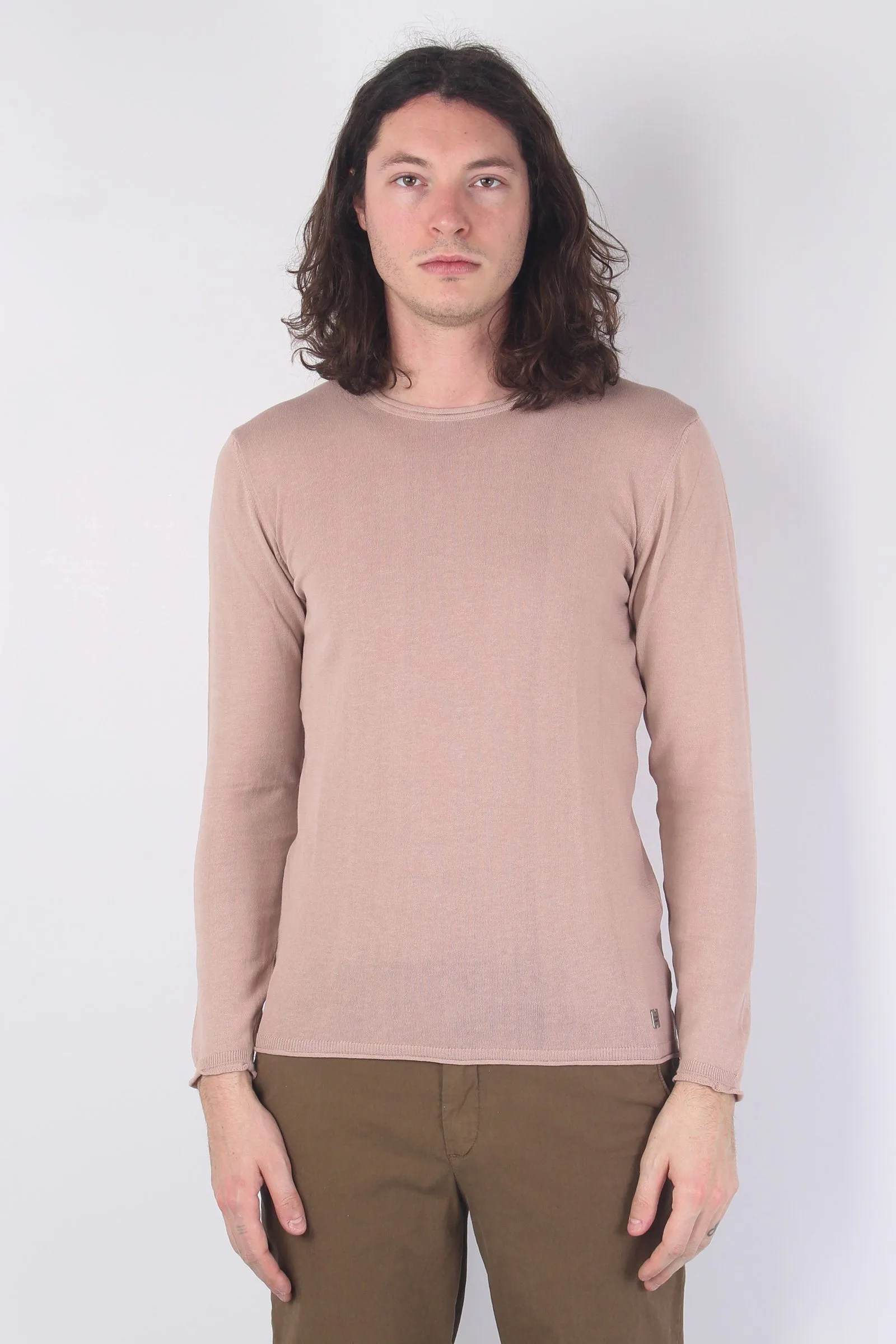 Maglia Girocollo Crepe Rosa Antico