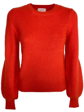 MAGLIONE DONNA ARANCIO CON MANICHE A SBUFFO