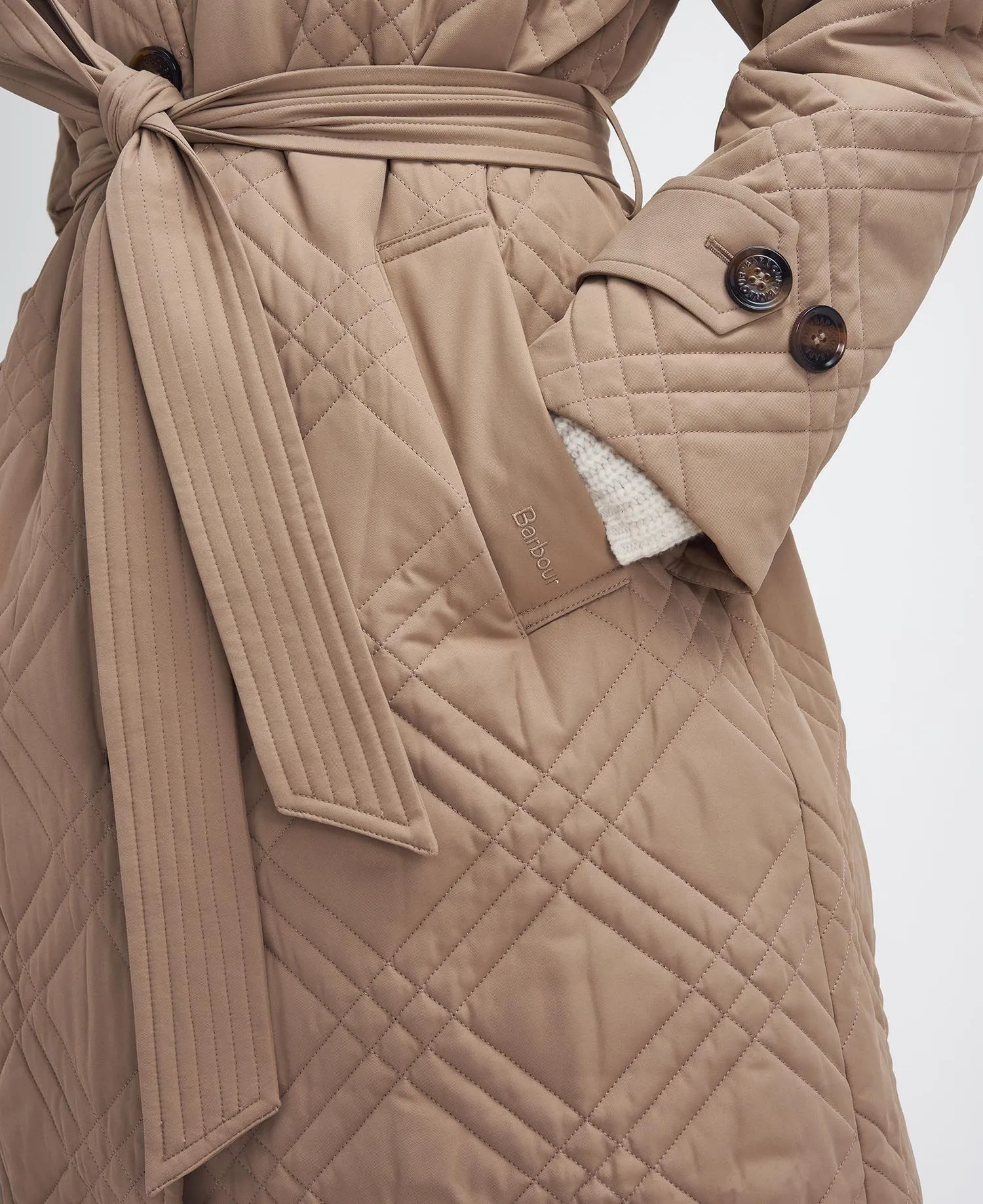  Mariah Quilted Trench Coat     