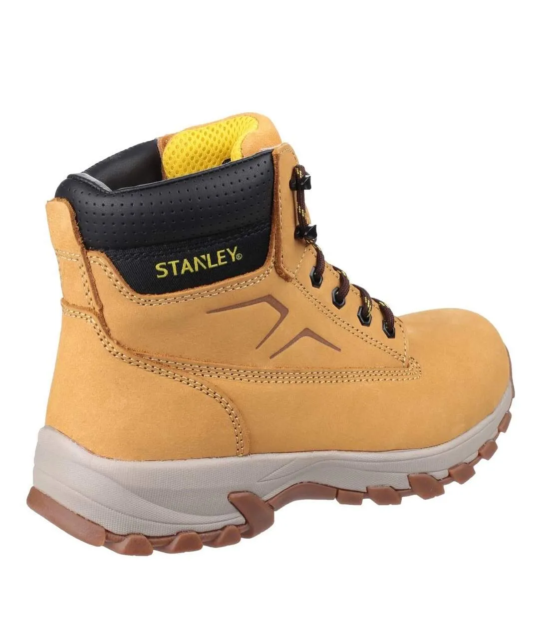 Mens tradesman lace up penetration resistant safety boots honey Stanley