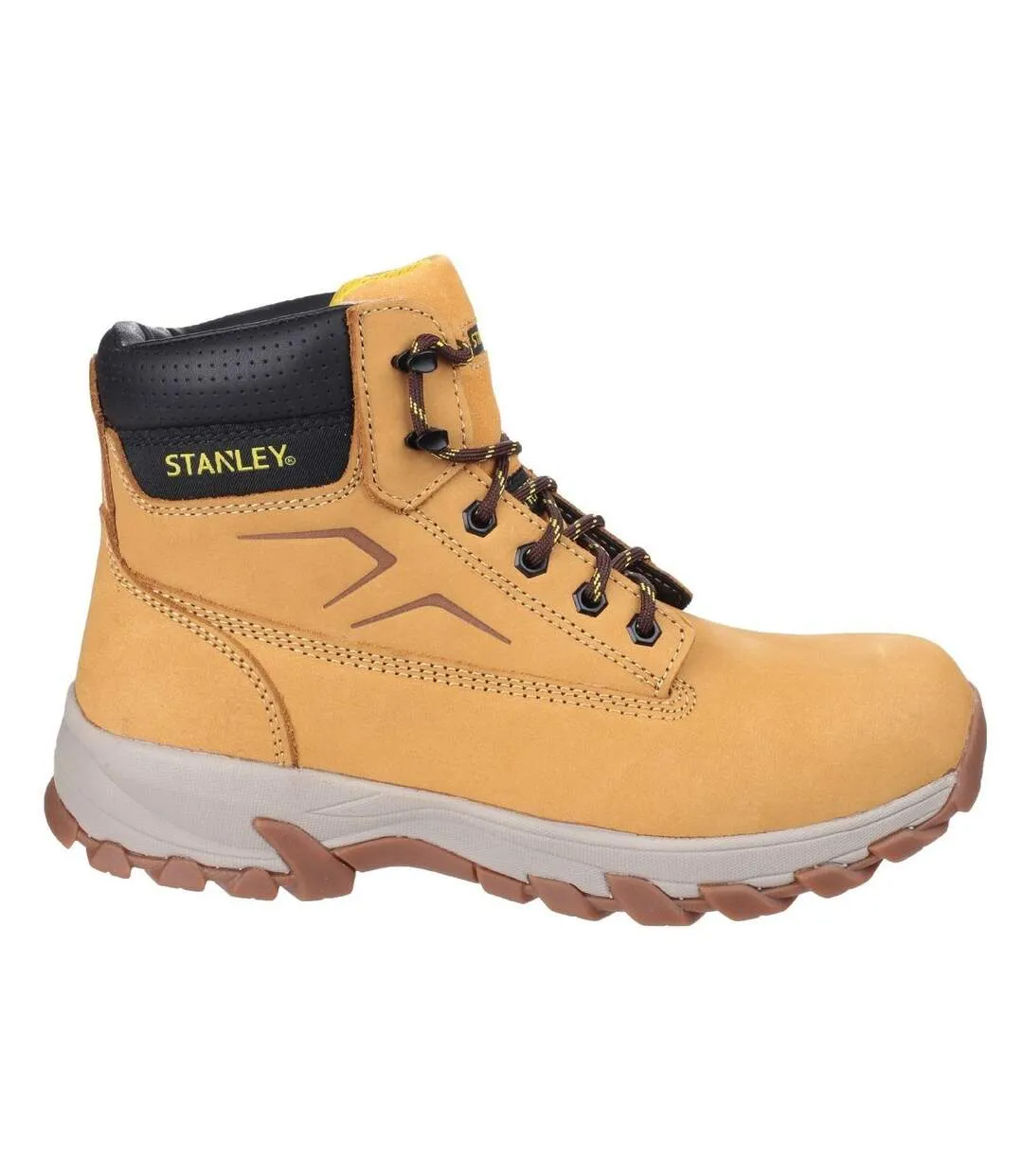 Mens tradesman lace up penetration resistant safety boots honey Stanley