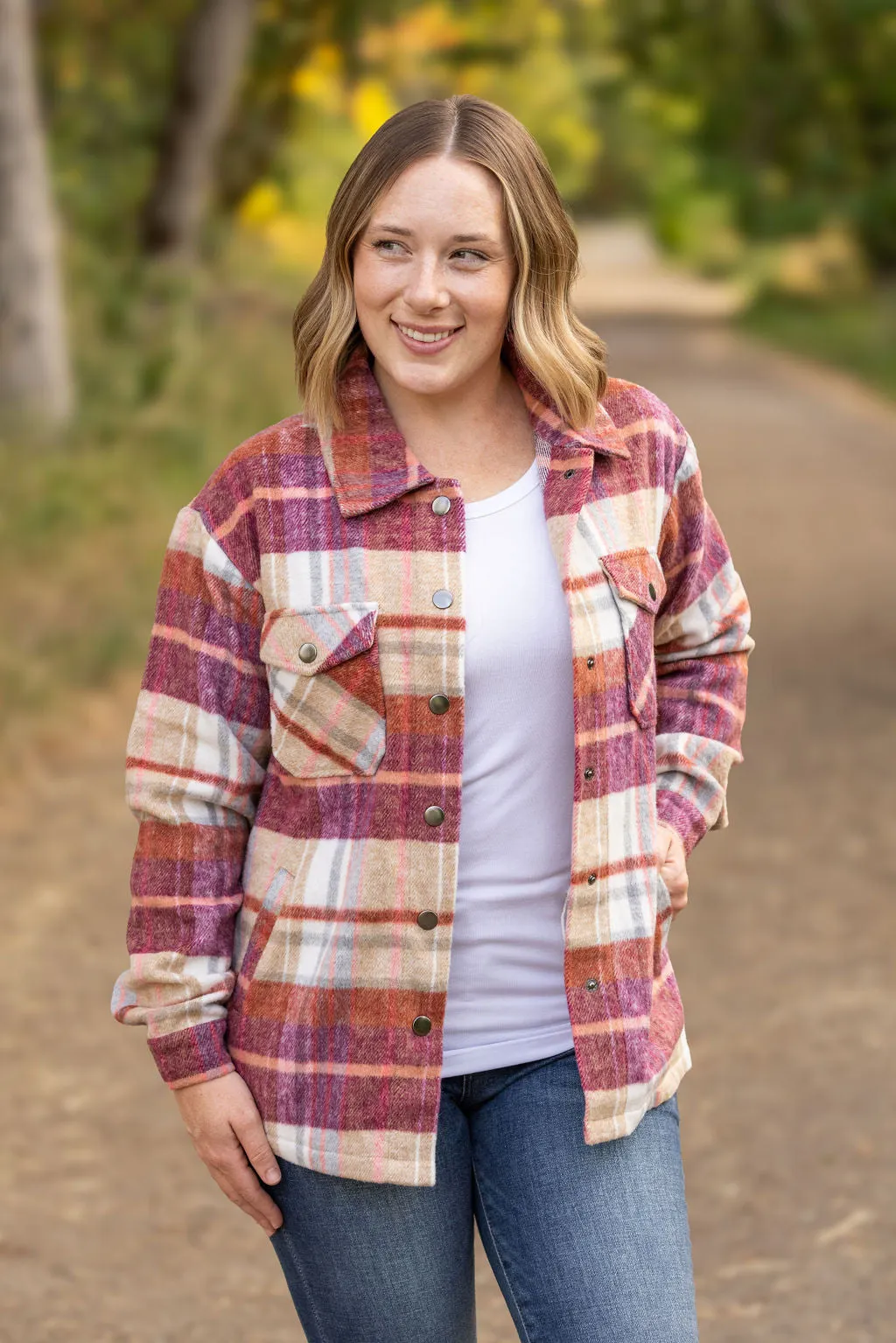 Norah Plaid Shacket - Sunset Plaid