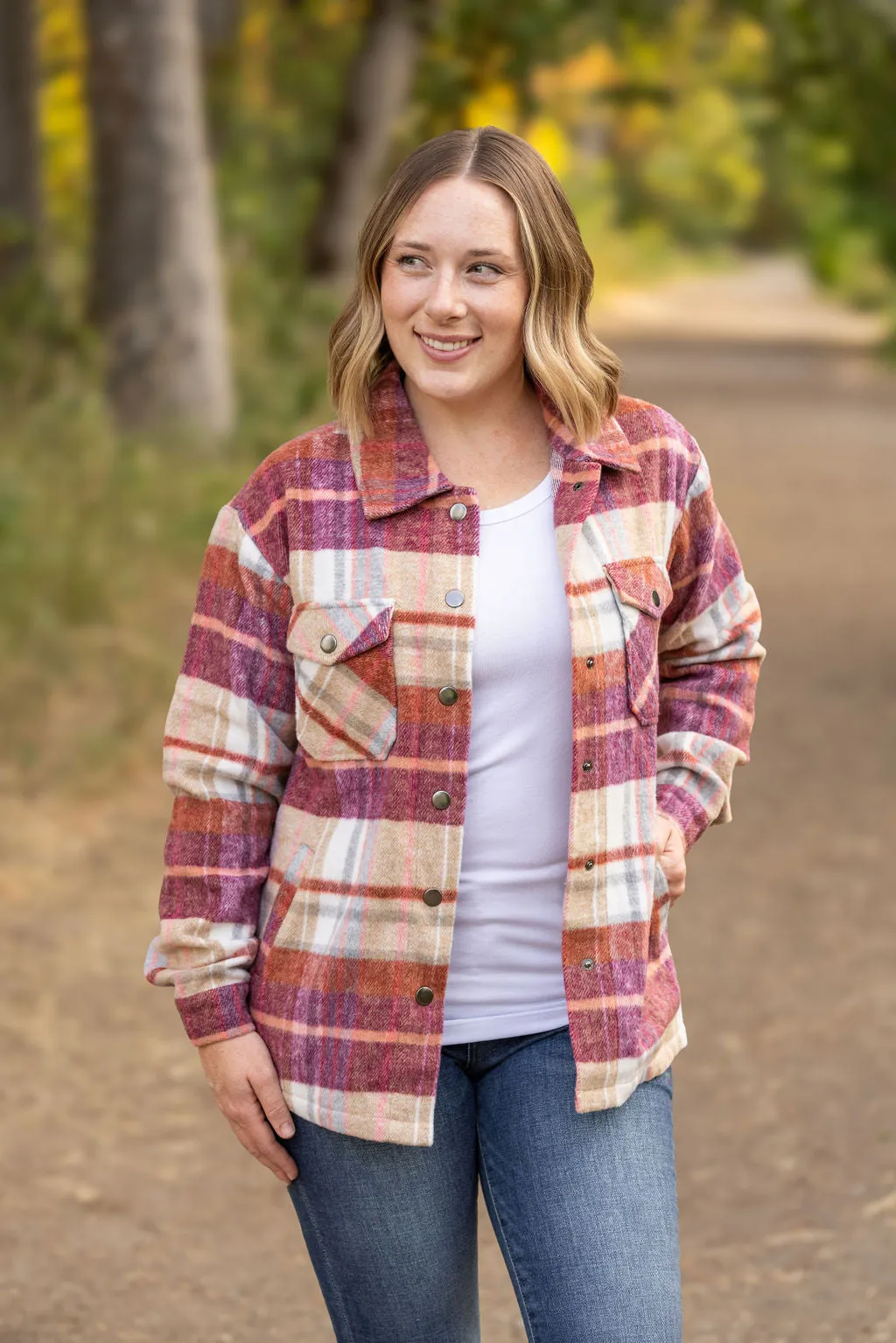 Norah Plaid Shacket - Sunset Plaid